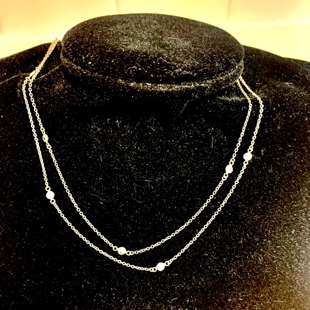 Dainty Stella & Dot CZ Silver Necklace